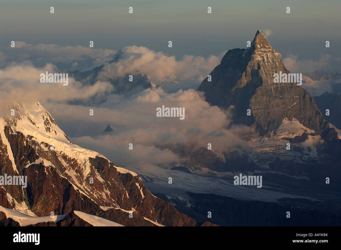 Wiev Mont Cervin aus Capanna Regina Margherita die höchste Berghütte
