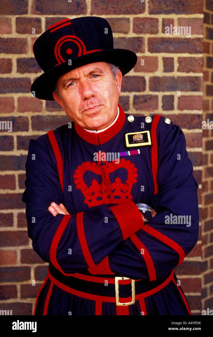 1, 1, Yeoman Warder, Beefeater, Queen's Royal Guard, der Tower von London, Hauptstadt, Stadt, London, England, Großbritannien, Großbritannien, Europa Stockfoto