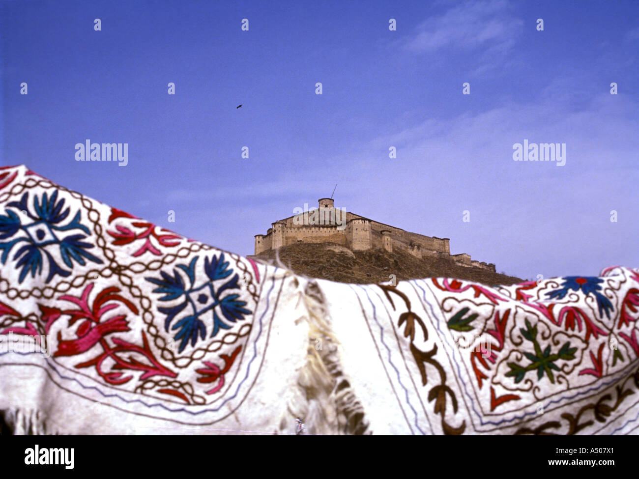 Kashmiri Handwerk namdas Stockfoto