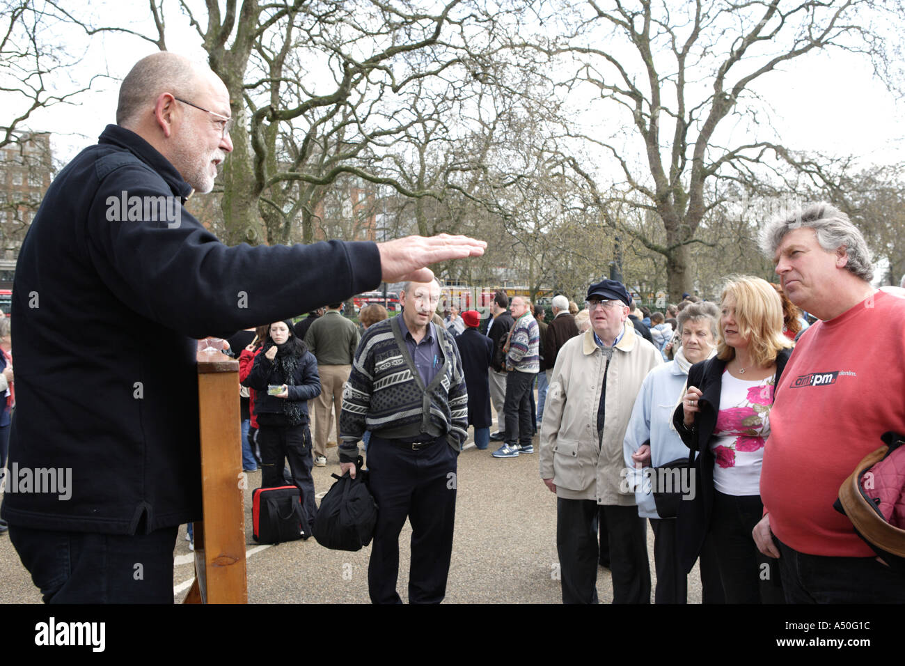 Speakers Corner im Hyde Park London England Stockfoto