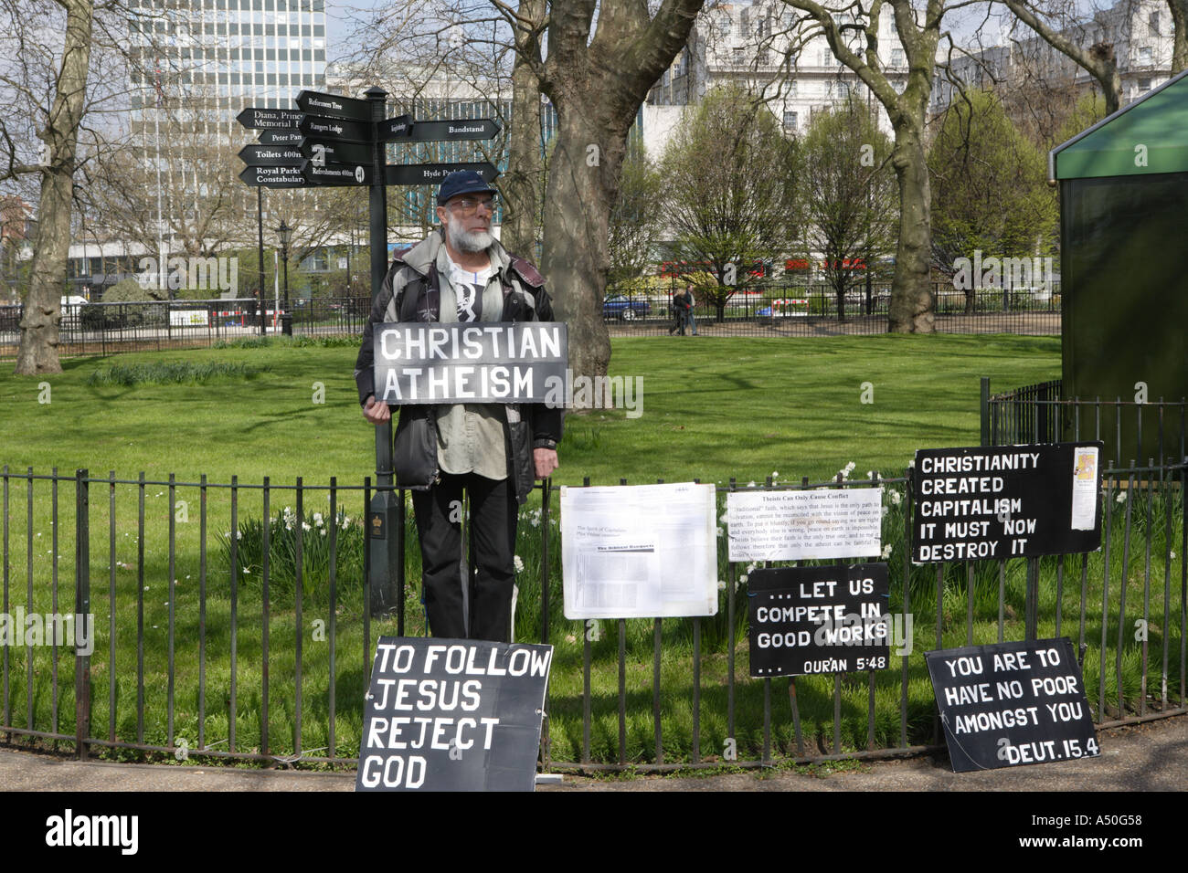 Speakers Corner im Hyde Park London England Stockfoto