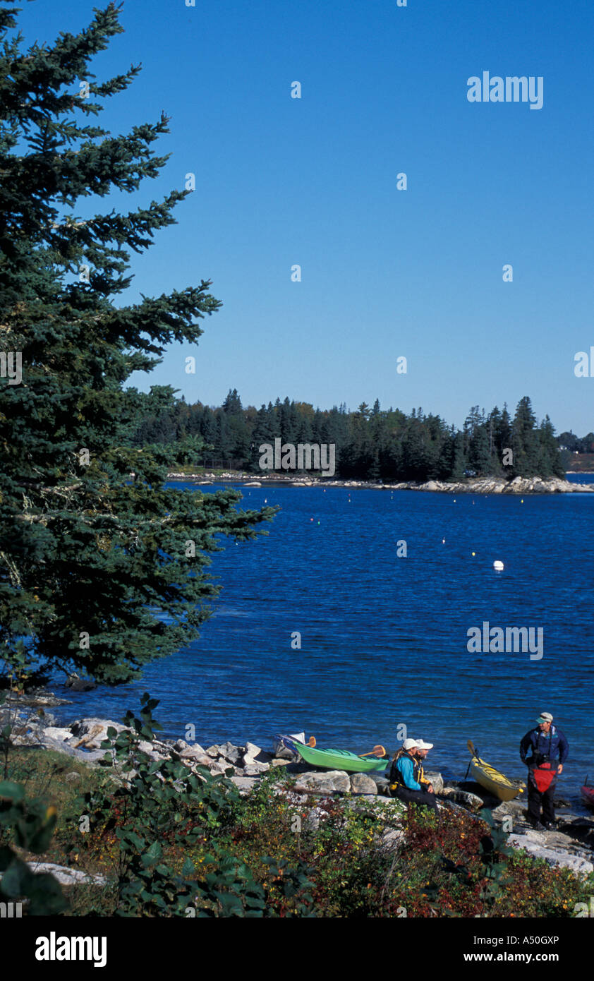 Southport nehmen mir Bilder auf Burnt Island in Midcoast Maine Boothbay Harbor Stockfoto