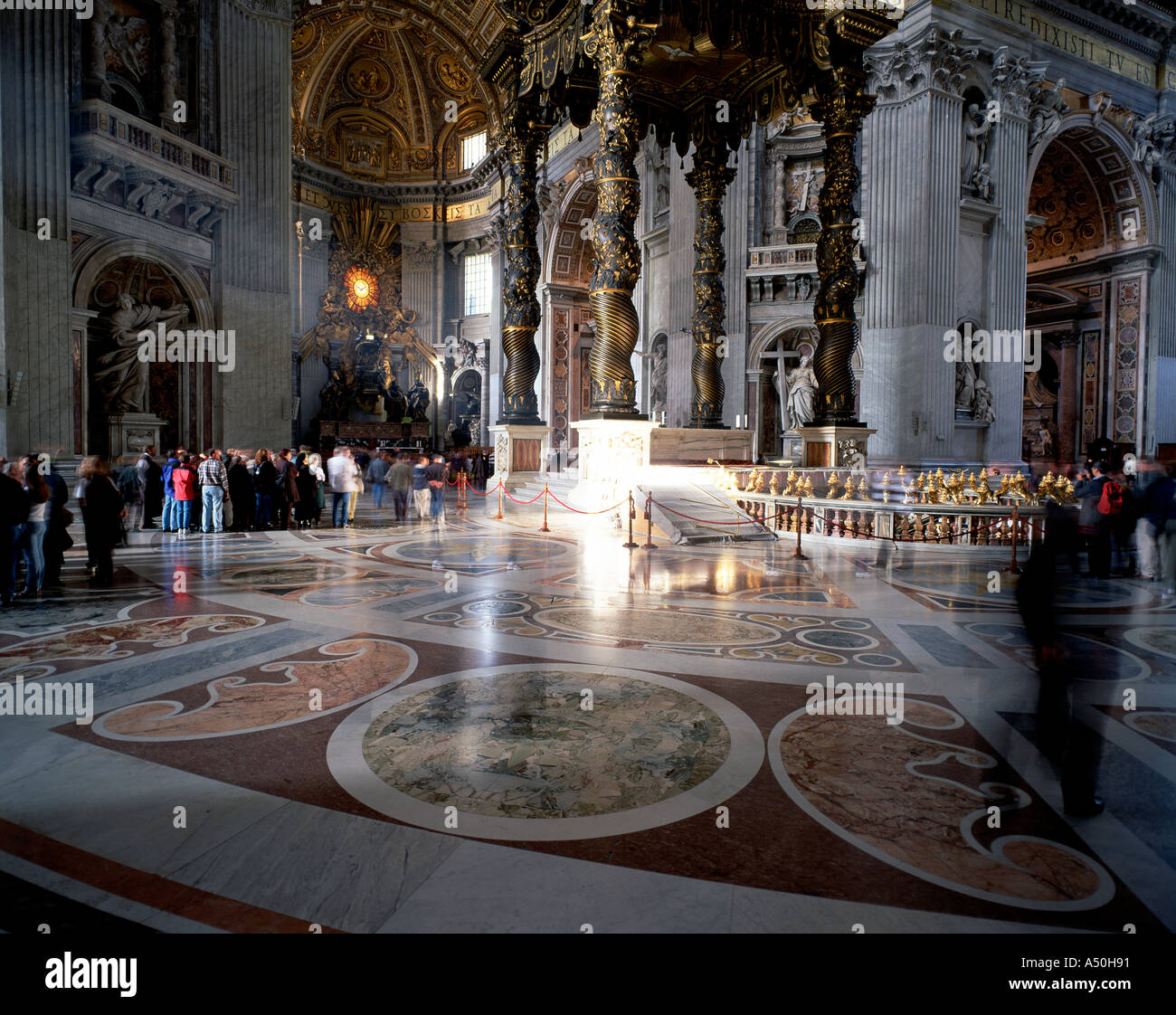 Baldachin von Bernini, Vatikan, St.Peters, Rom Italien Stockfoto