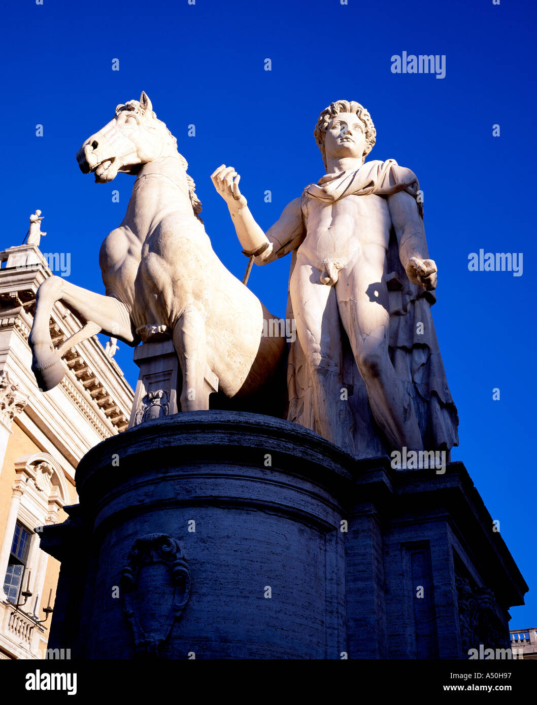 Statuen der Dioskuren Cordonata Rom Italien Stockfoto