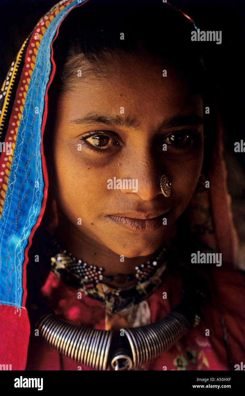 Meghmal Frau am Banni in Kutch in Gujar Stockfoto