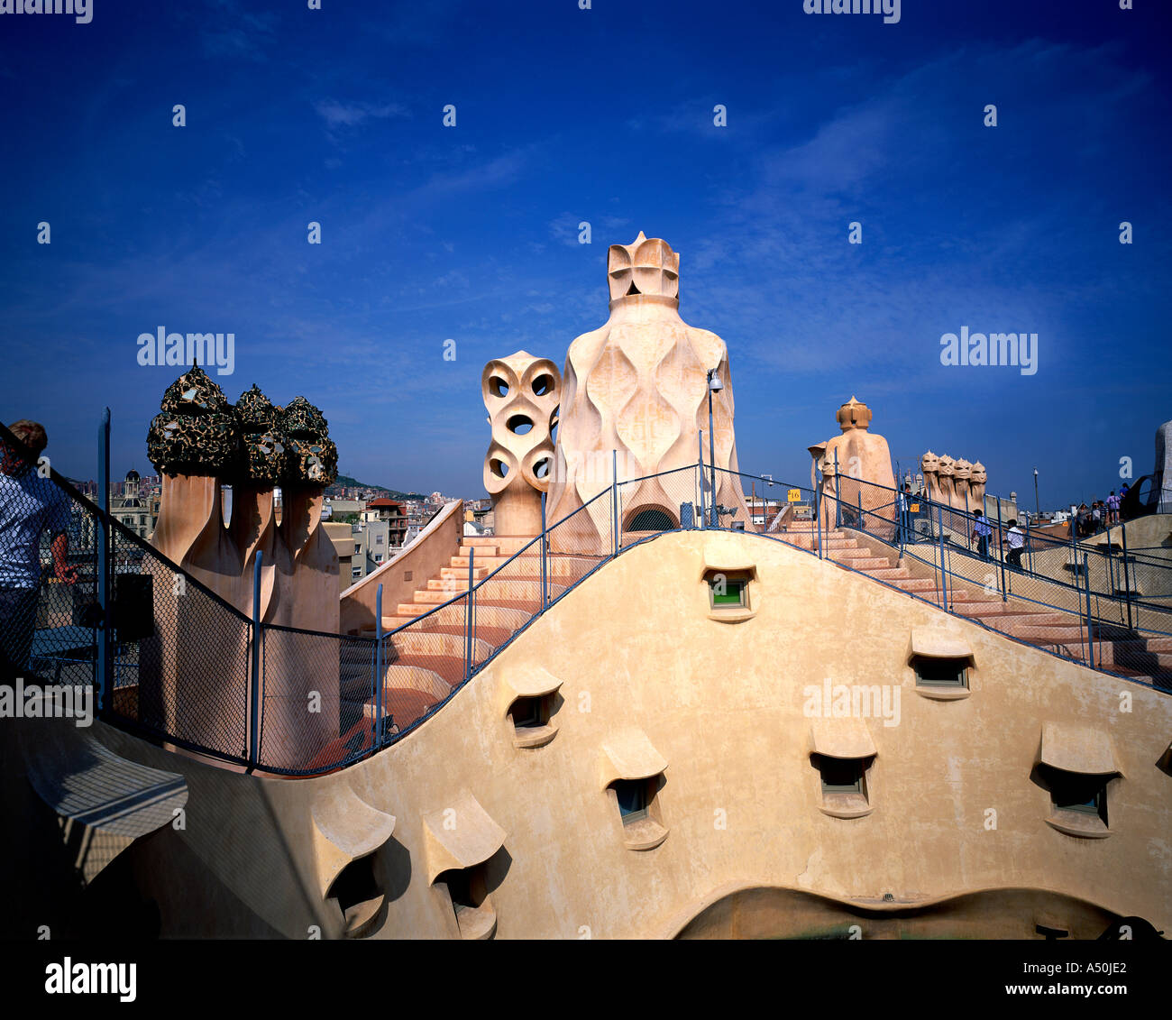 Gaudis Casa Mila, Barcelona, Spanien Stockfoto