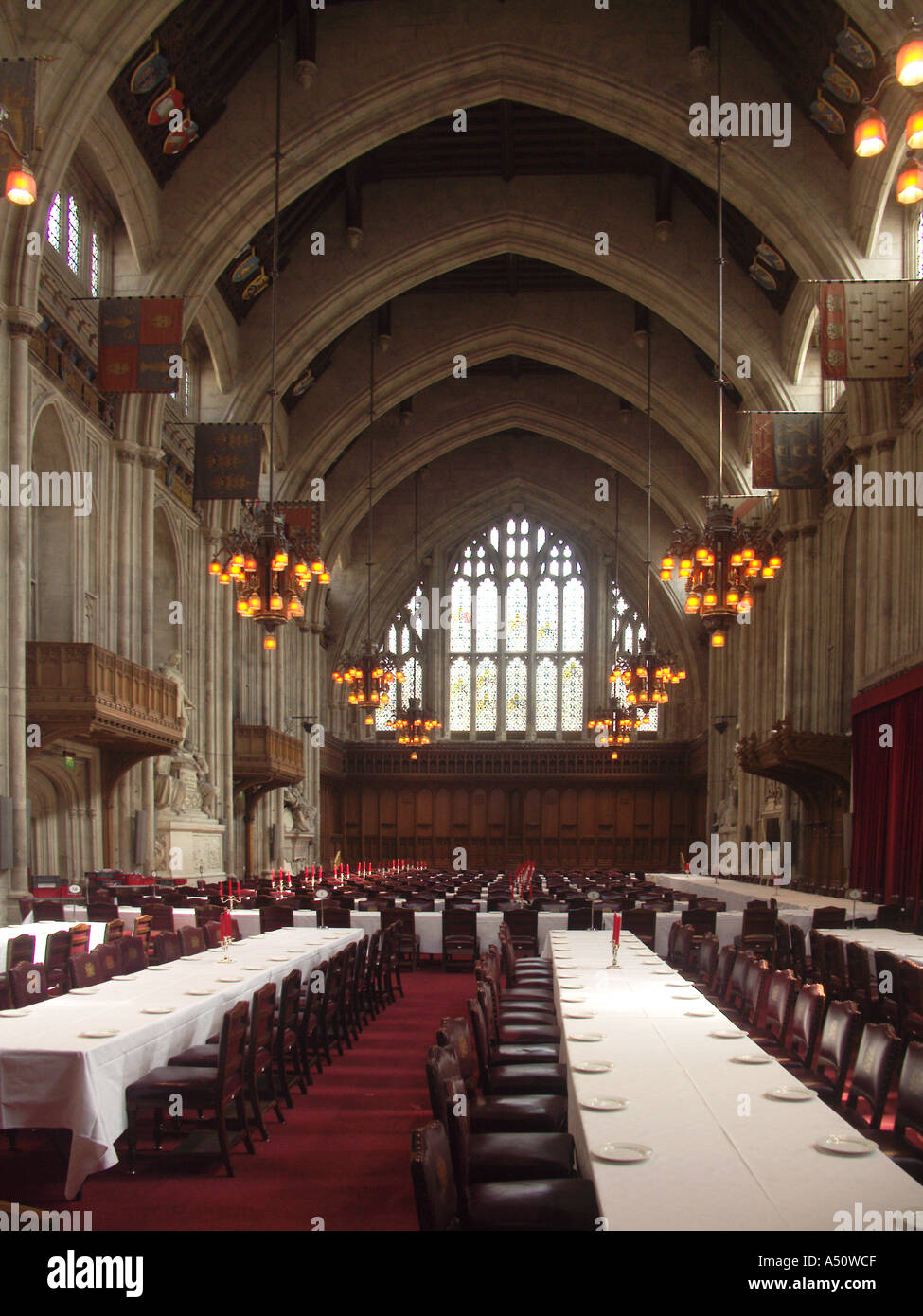 Inneren Festsaal der Londoner Guildhall Stockfoto