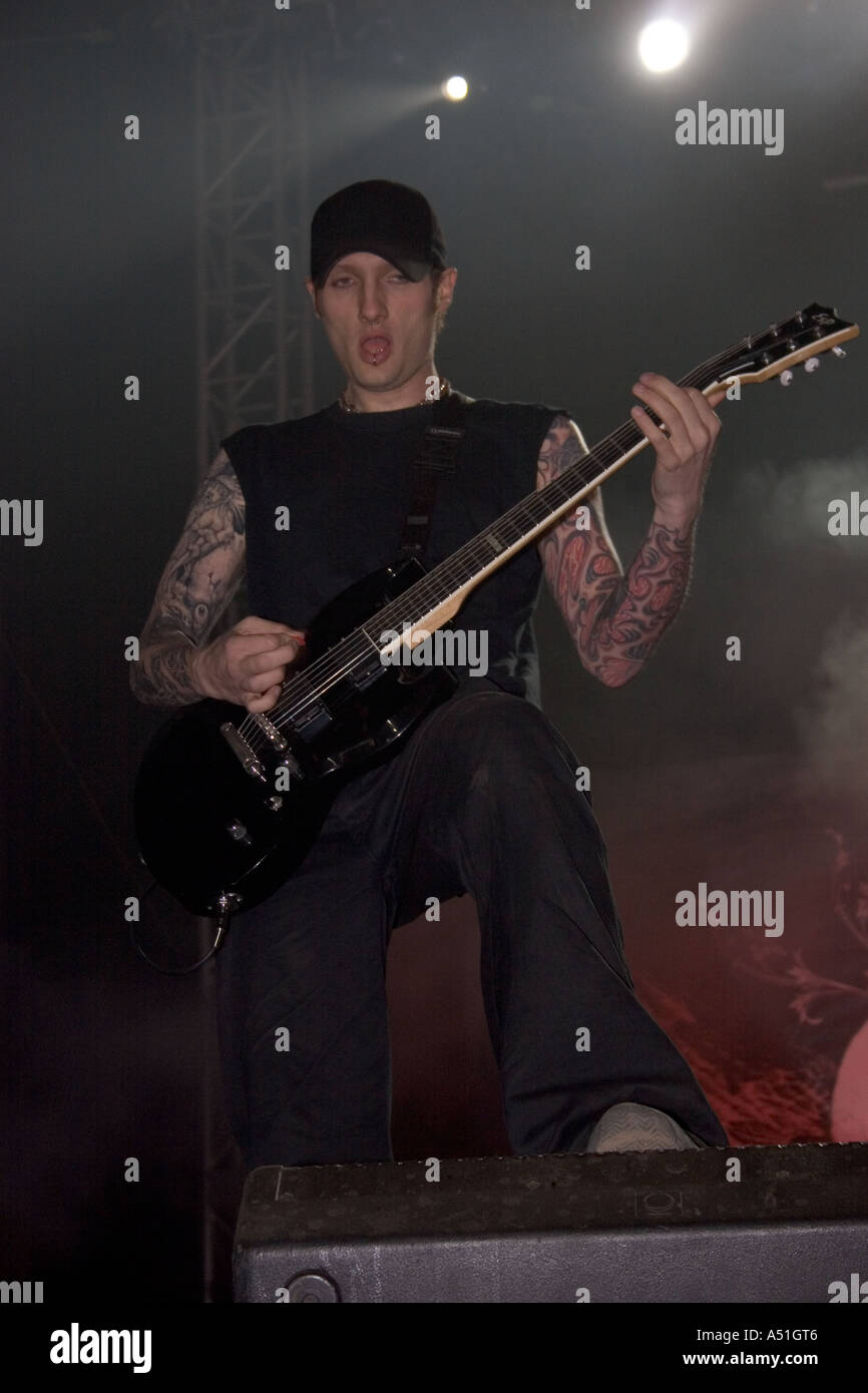 Caliban Heavy-Metal-Band die live beim Download Festival 2005 Stockfoto