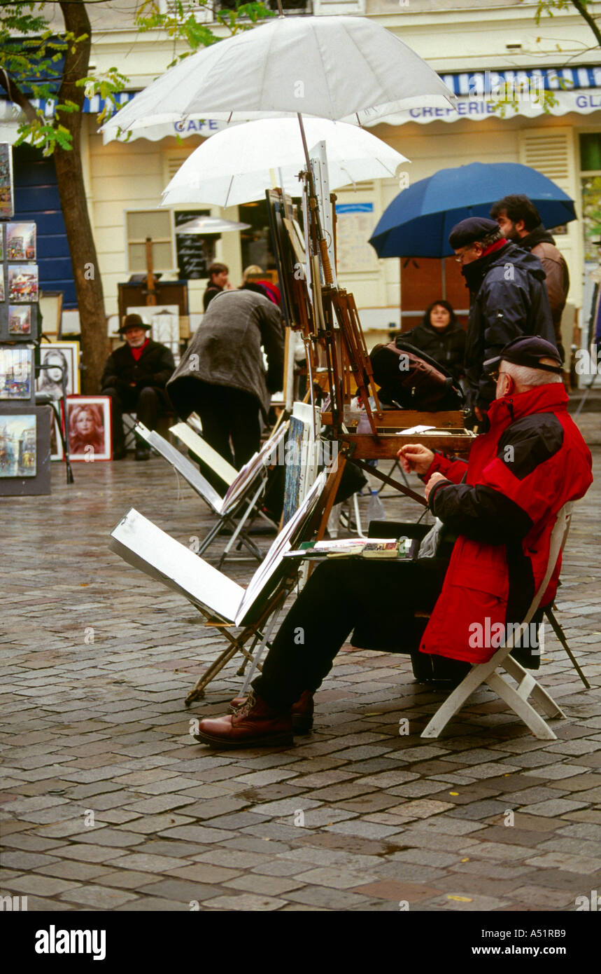 Künstler, Place du Tertre, Montmartre, Paris Stockfoto