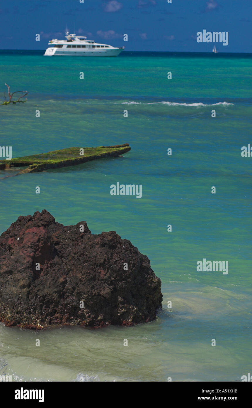 Alten dock Morne Rouge Strand Grenada Stockfoto