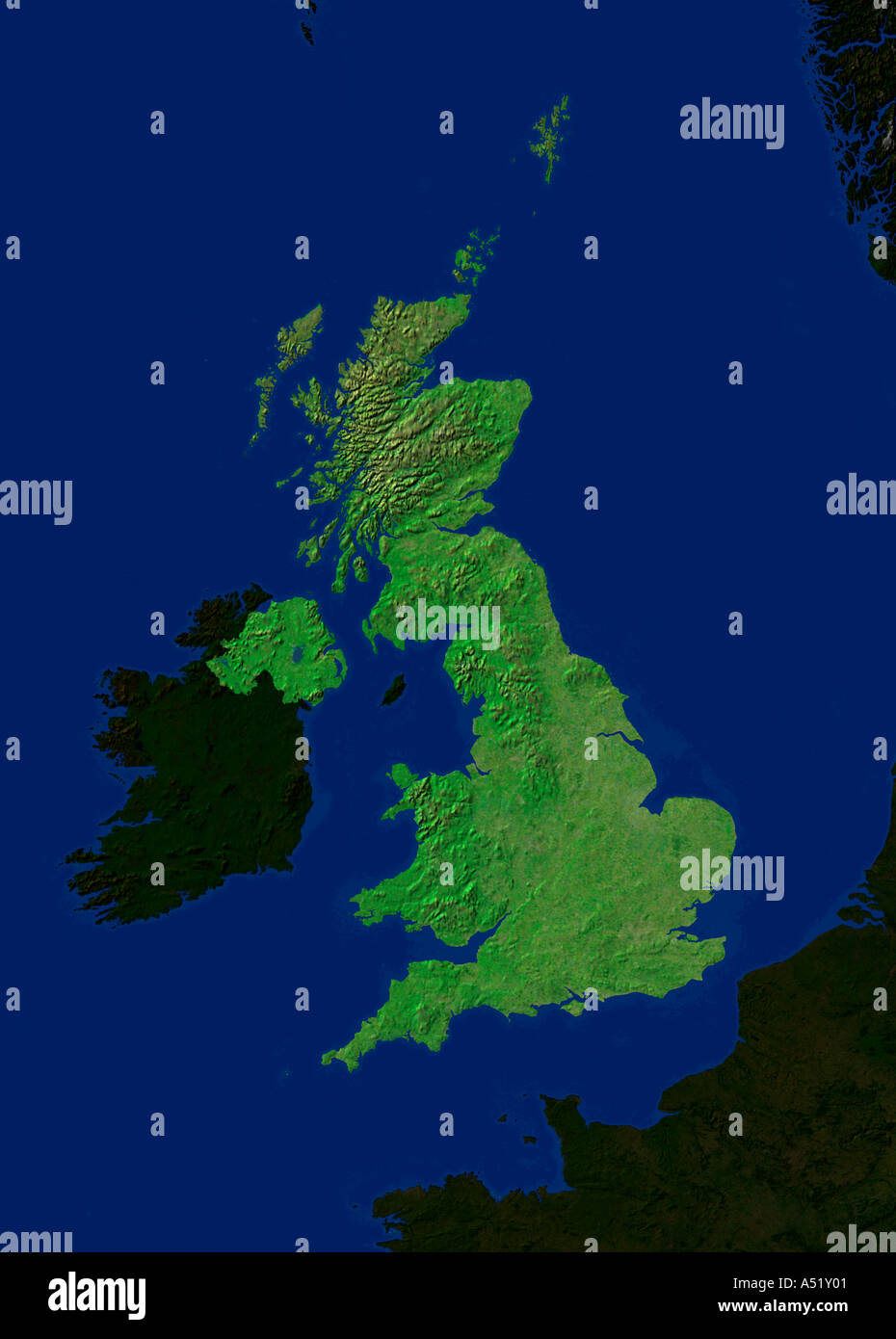 Hervorgehobene Satellitenbild des Vereinigten Königreichs Stockfoto