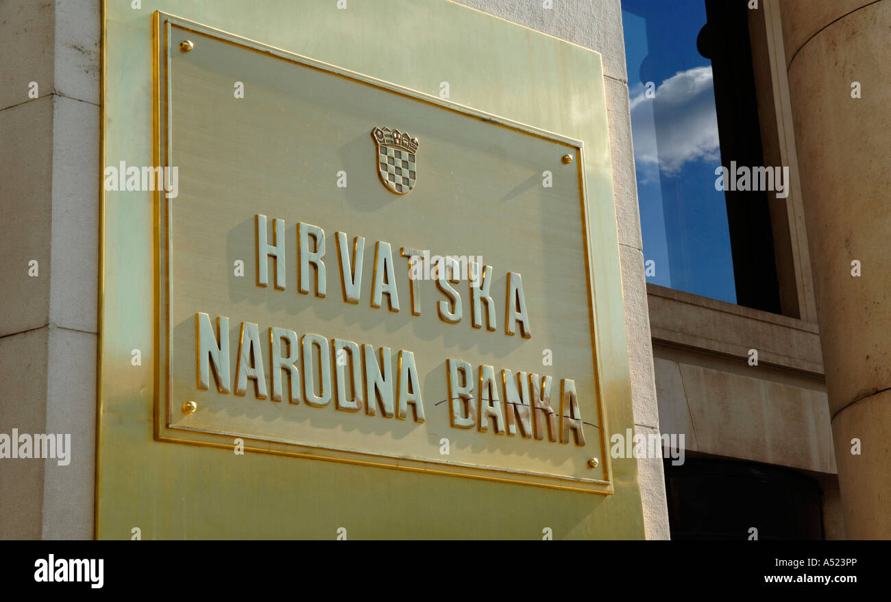 Kroatische Nationalbank in Zagreb, Hrvatska Narodna Banka Stockfoto