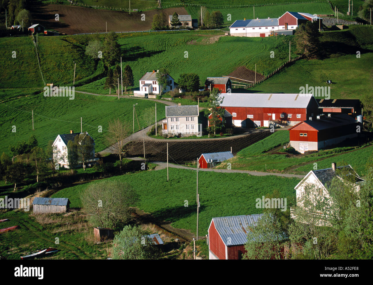 Bauernhof, Kvanndal, Hardangerfjord, Norwegen Stockfoto