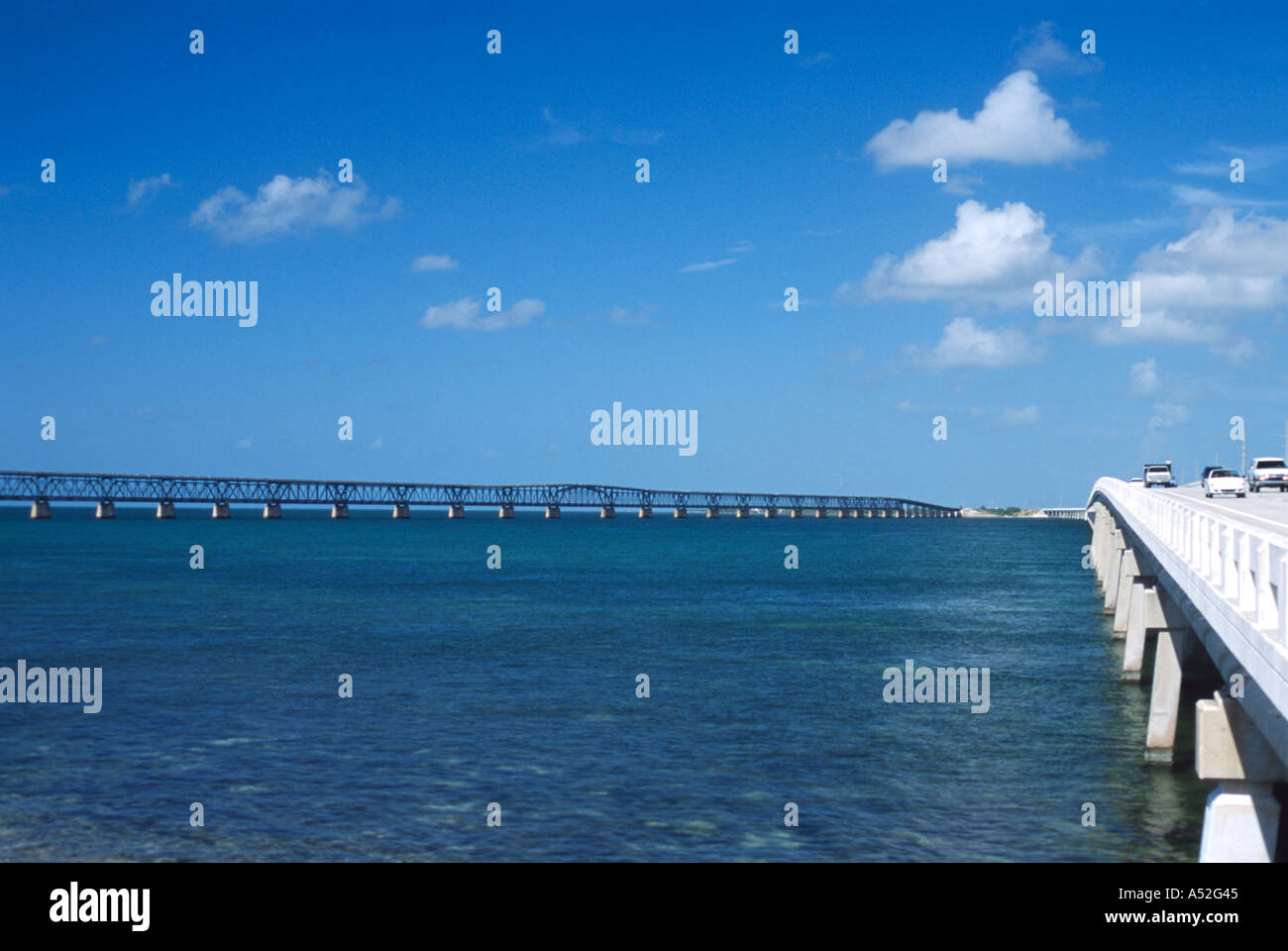 Flagler Eisenbahnbrücke in der Nähe von Bahia Honda State Park Florida Overseas Highway Keys Brücken Straßen Stockfoto