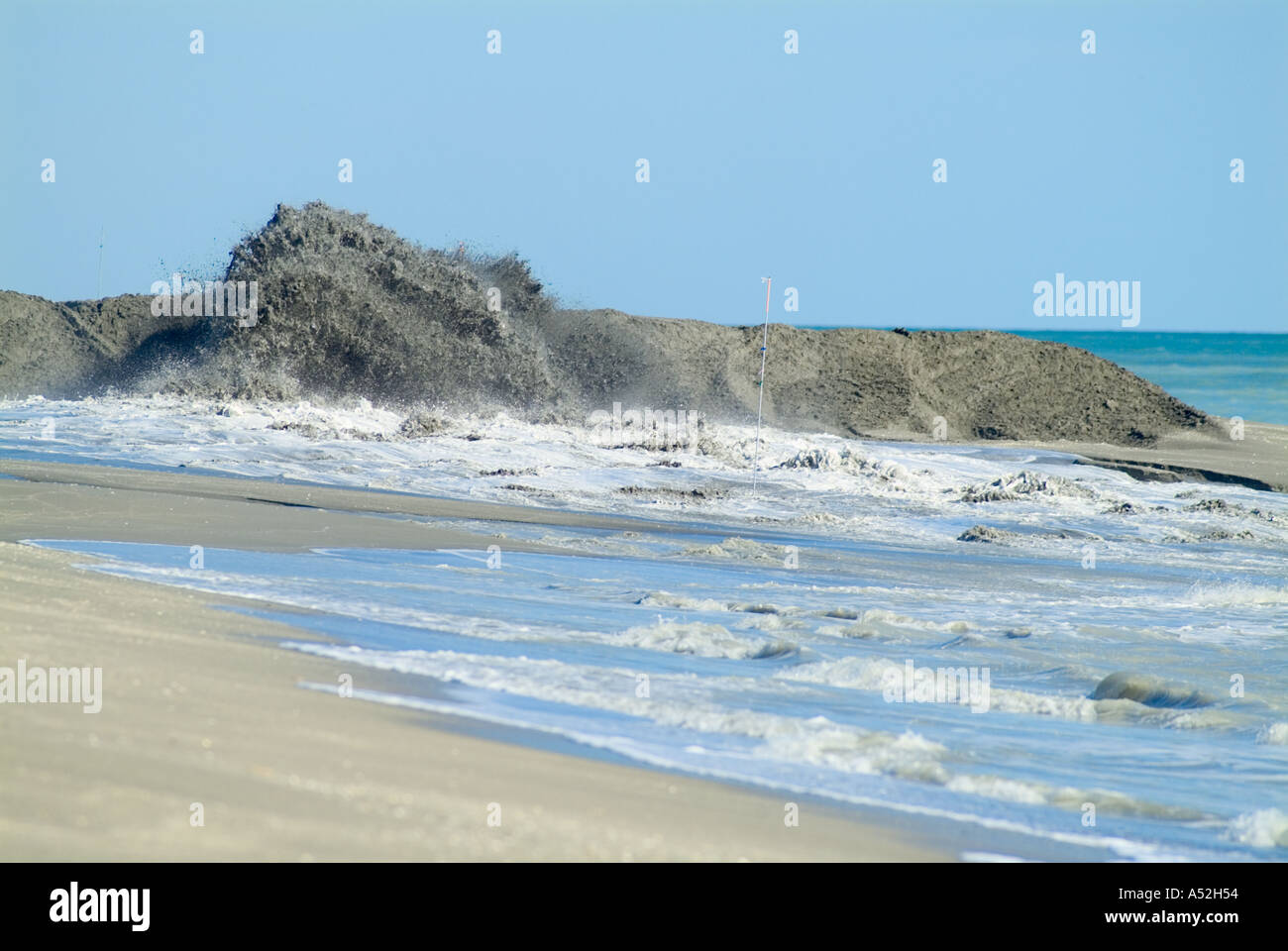 Strand Renourishment Jensen Beach FL nach 2004 Hurrikane Frances und Jeanne verteilen sand Stockfoto