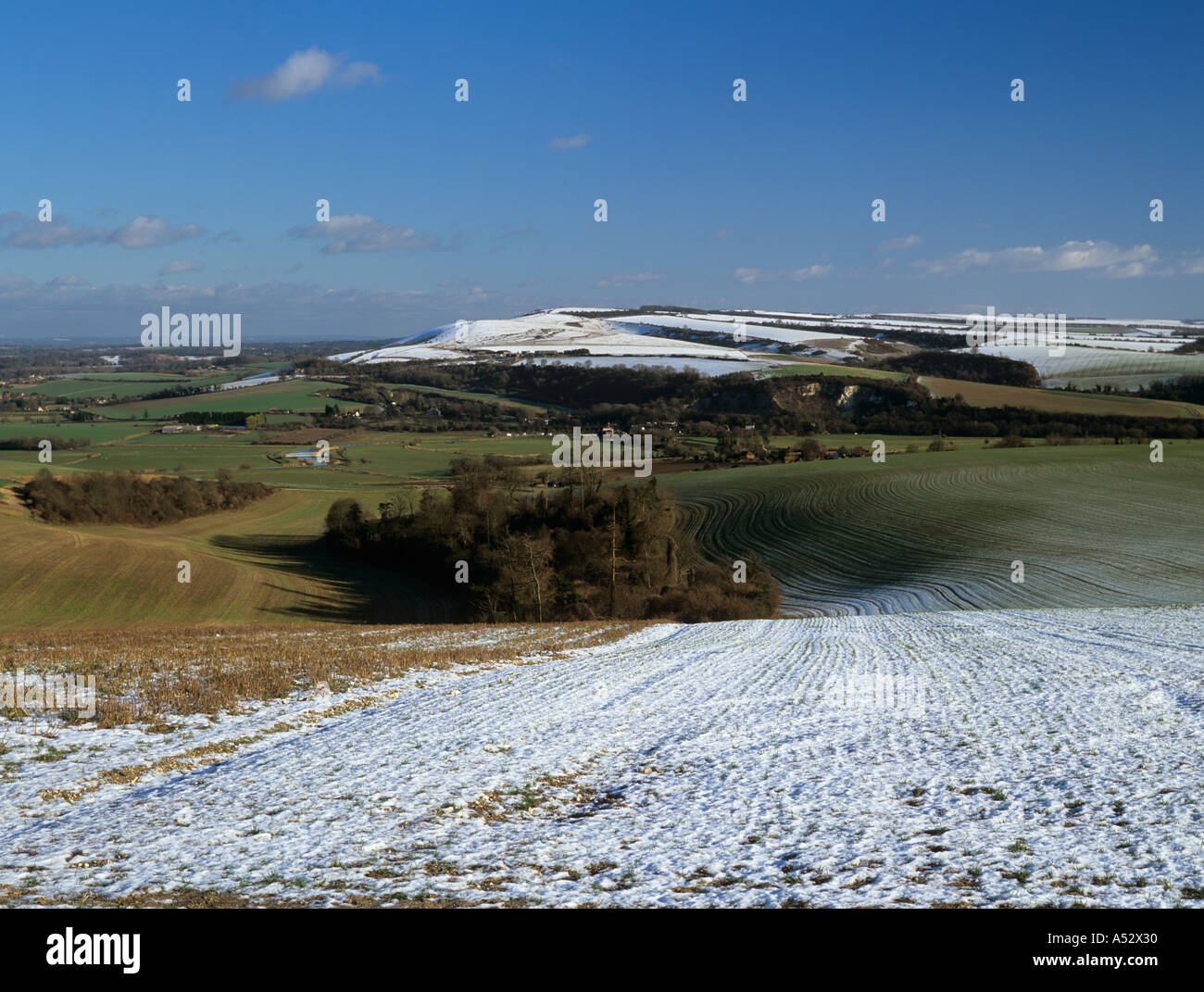 RACKHAM HILL auf den SOUTH DOWNS über den Arun-Tal von Bury Hill West Sussex England UK Großbritannien Stockfoto
