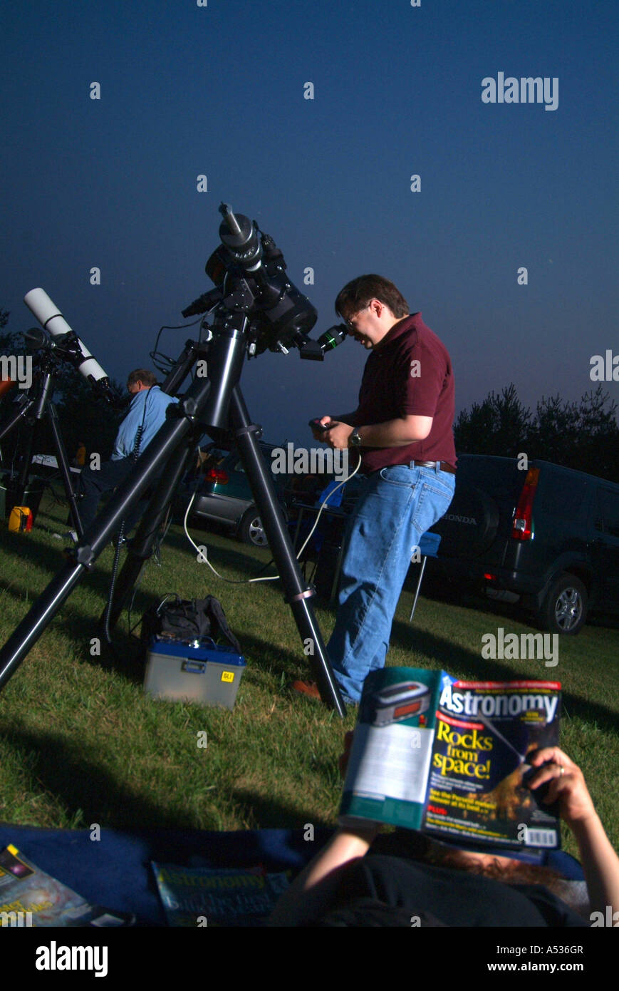 NOVAC Astronomieclub versammelt sich in CM Crockett Park VA Stockfoto
