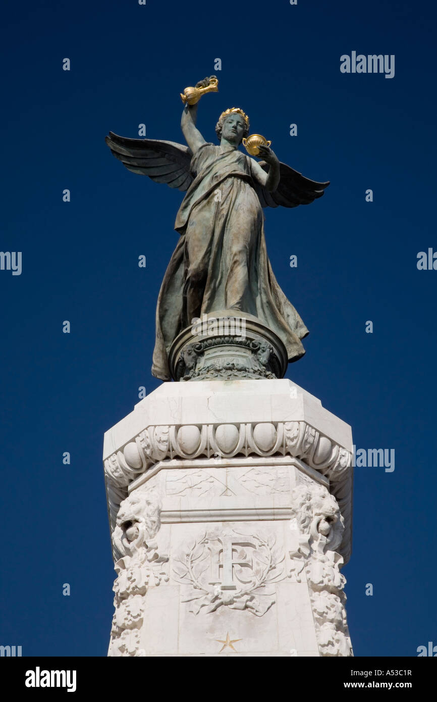 Nike, Mahnmal zum Gedenken an wichtige Ereignisse in der Geschichte von Nizza, Frankreich. Stockfoto