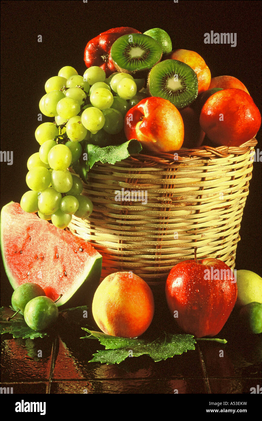 Obst-Stilleben Stockfoto