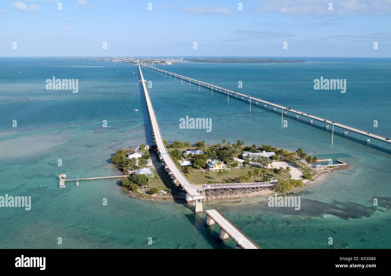 Pigeon Key Florida Keys sieben 7 Mile Bridge USA 1 Autobahn Stockfoto