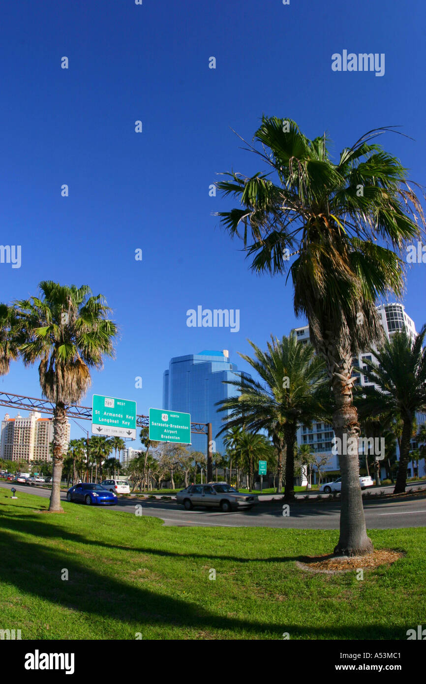 Sarasota Florida Usa amerikanische Stadt Sarasota Gebäude Tower Büros blauen Himmel Stockfoto