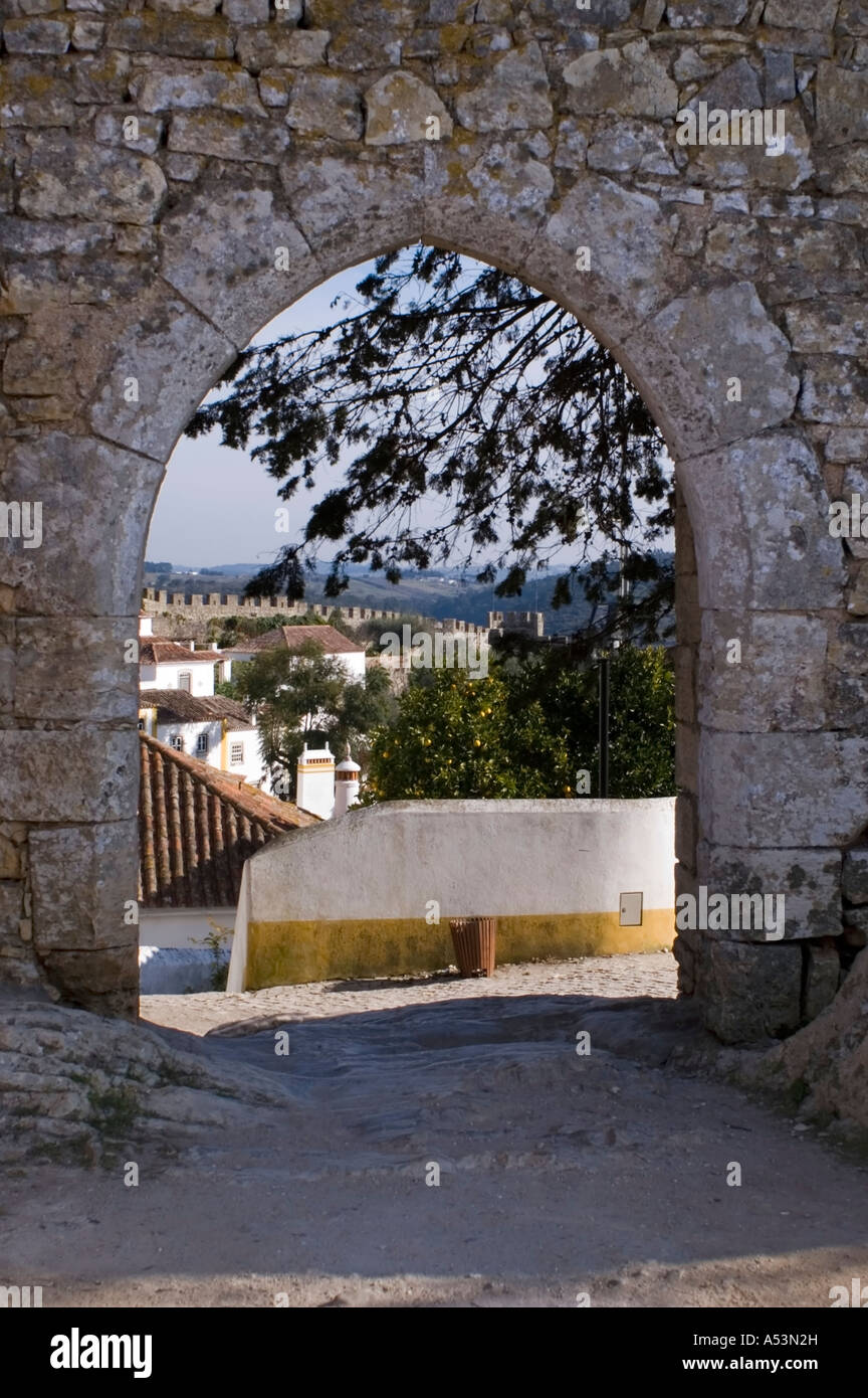 Typische Ansicht bei Óbidos - Portugal Stockfoto