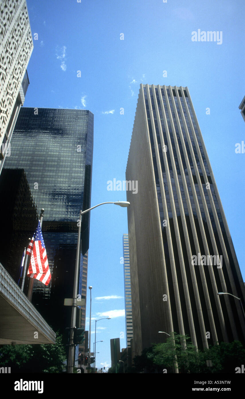 Wolkenkratzer In der Innenstadt von Denver, Colorado, USA. Stockfoto