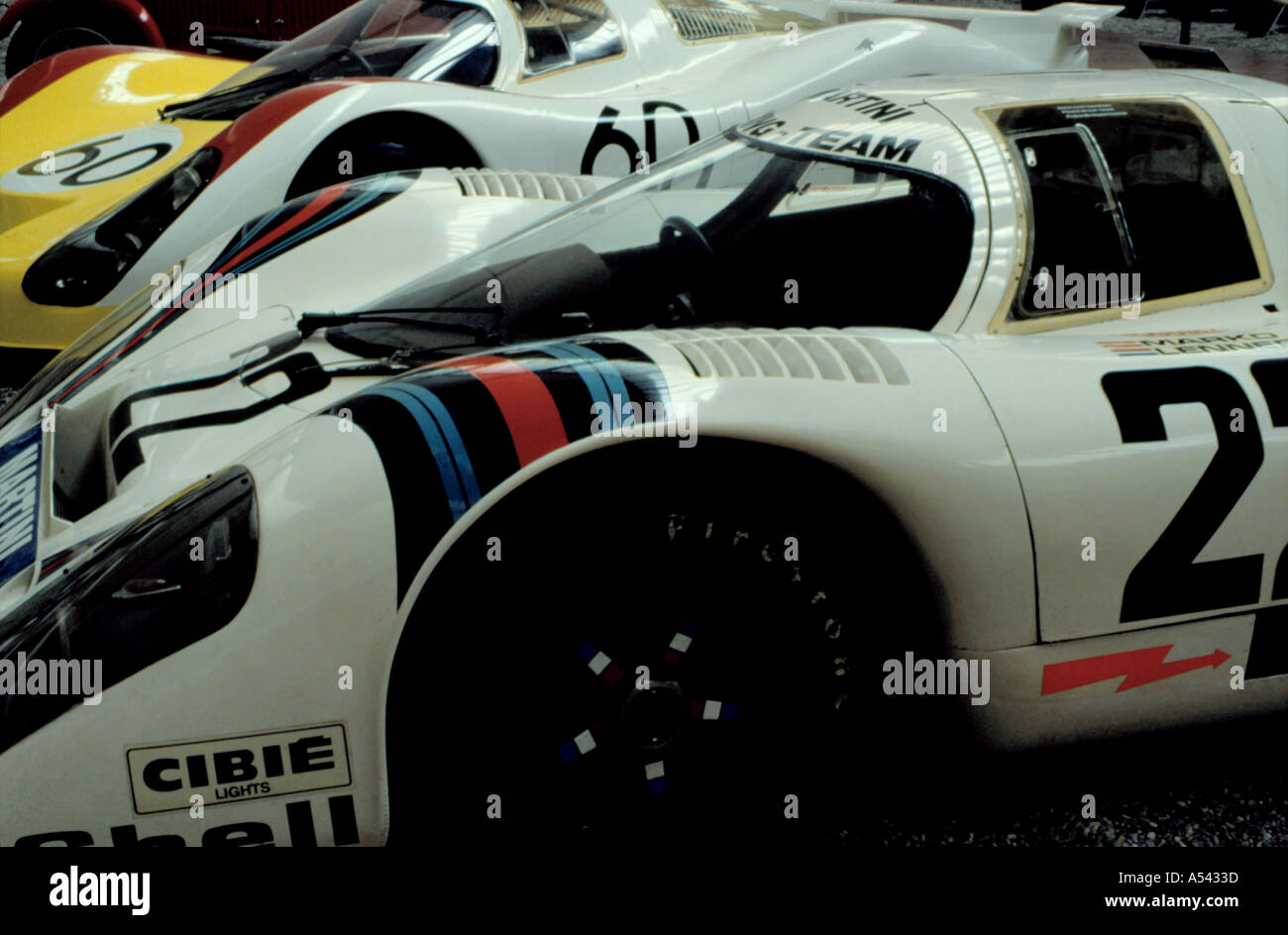 Cockpit des Porsche 917k, Museum Nationale de l ' Auto (National Automobile Museum), Mulhouse, Haut-Rhin, Frankreich. Stockfoto
