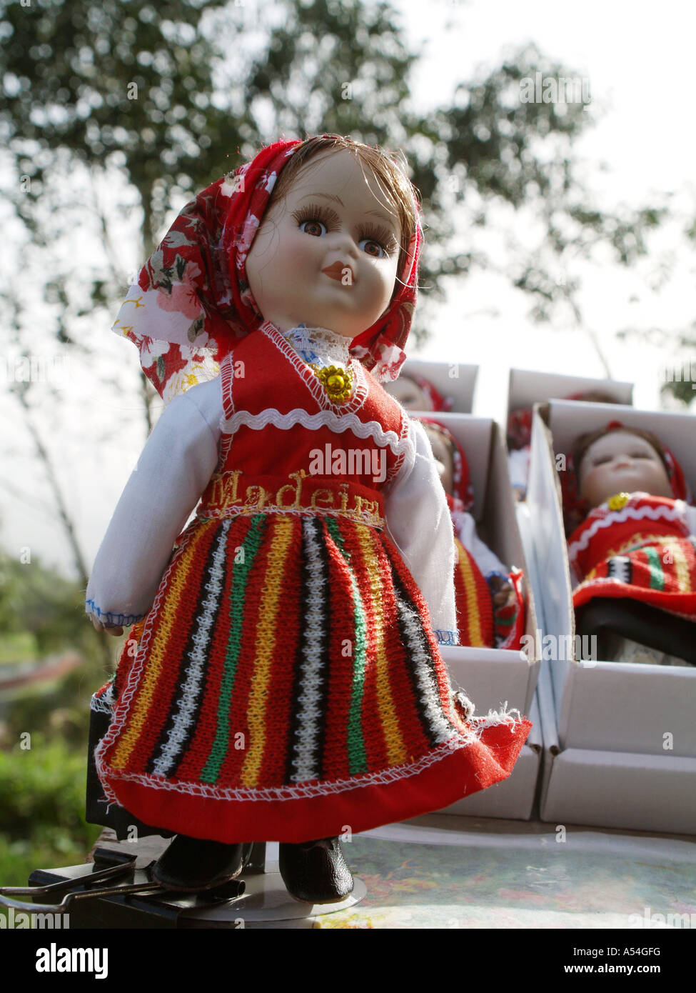Souvenir, Puppe mit Tracht, Madeira Stockfoto