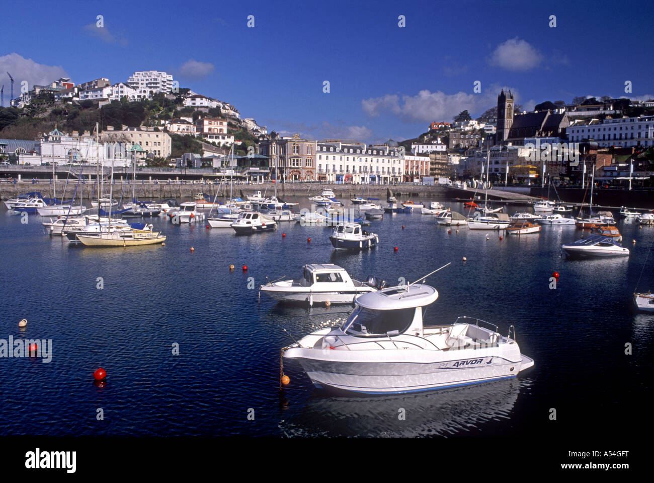 Torquay Ferienort befindet sich in der South Hams an der englischen Riviera in South Devon.  XPL 4737-444 Stockfoto