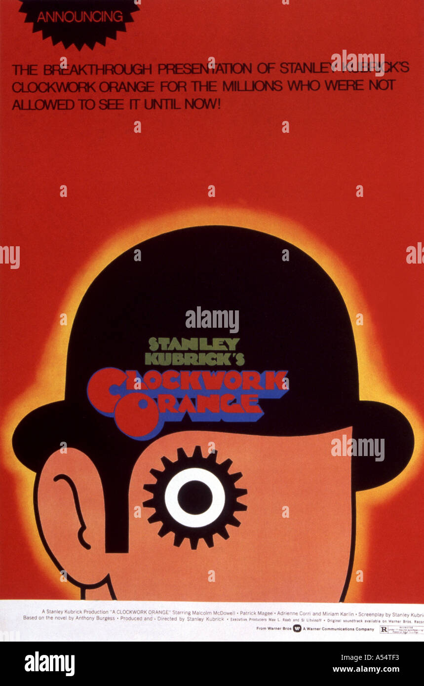 CLOCKWORK ORANGE Plakat für den 1971-Film unter der Regie von Stanley Kubrick Stockfoto
