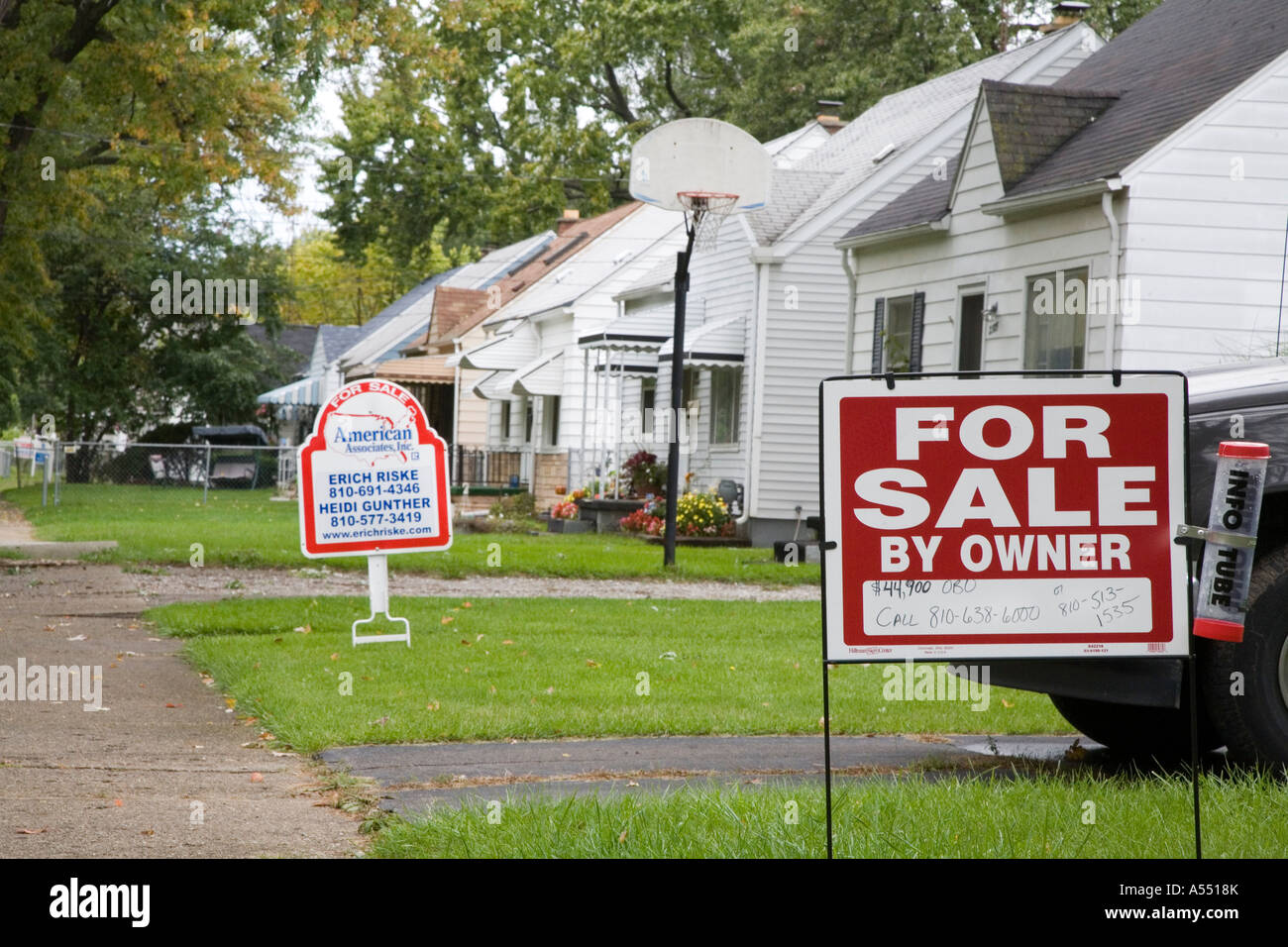 Flint Michigan viele Häuser stehen zum Verkauf durch Entlassungen und die Schließung der Autofabriken in Flint Stockfoto