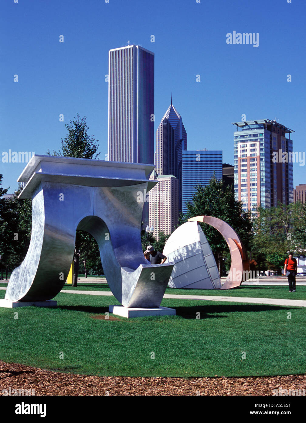 Chicago Illinois USA Skulpturen von Navy Pier Stockfoto