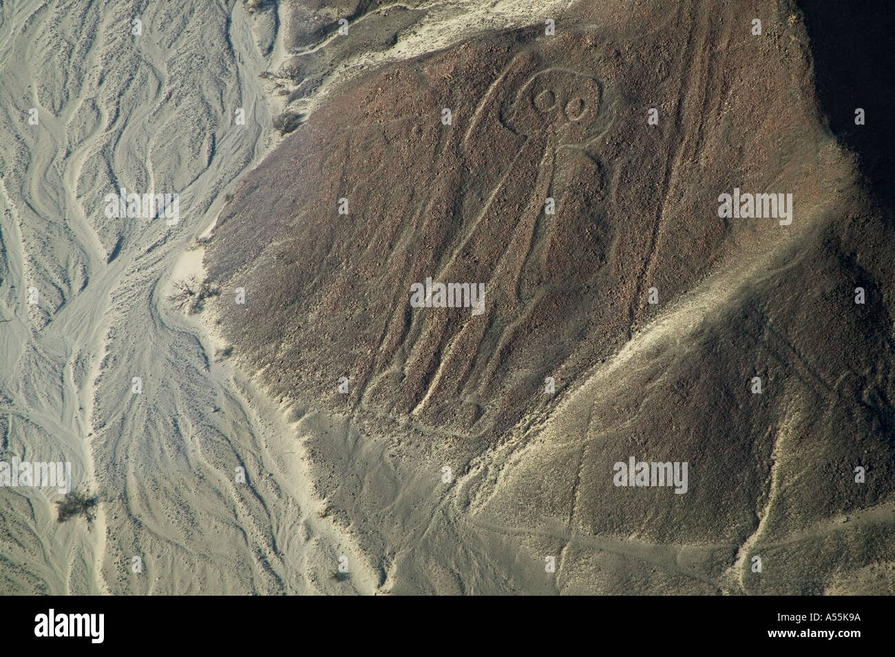 Luftaufnahme der Astronaut zeichnen Nazca Linien Peru Stockfoto
