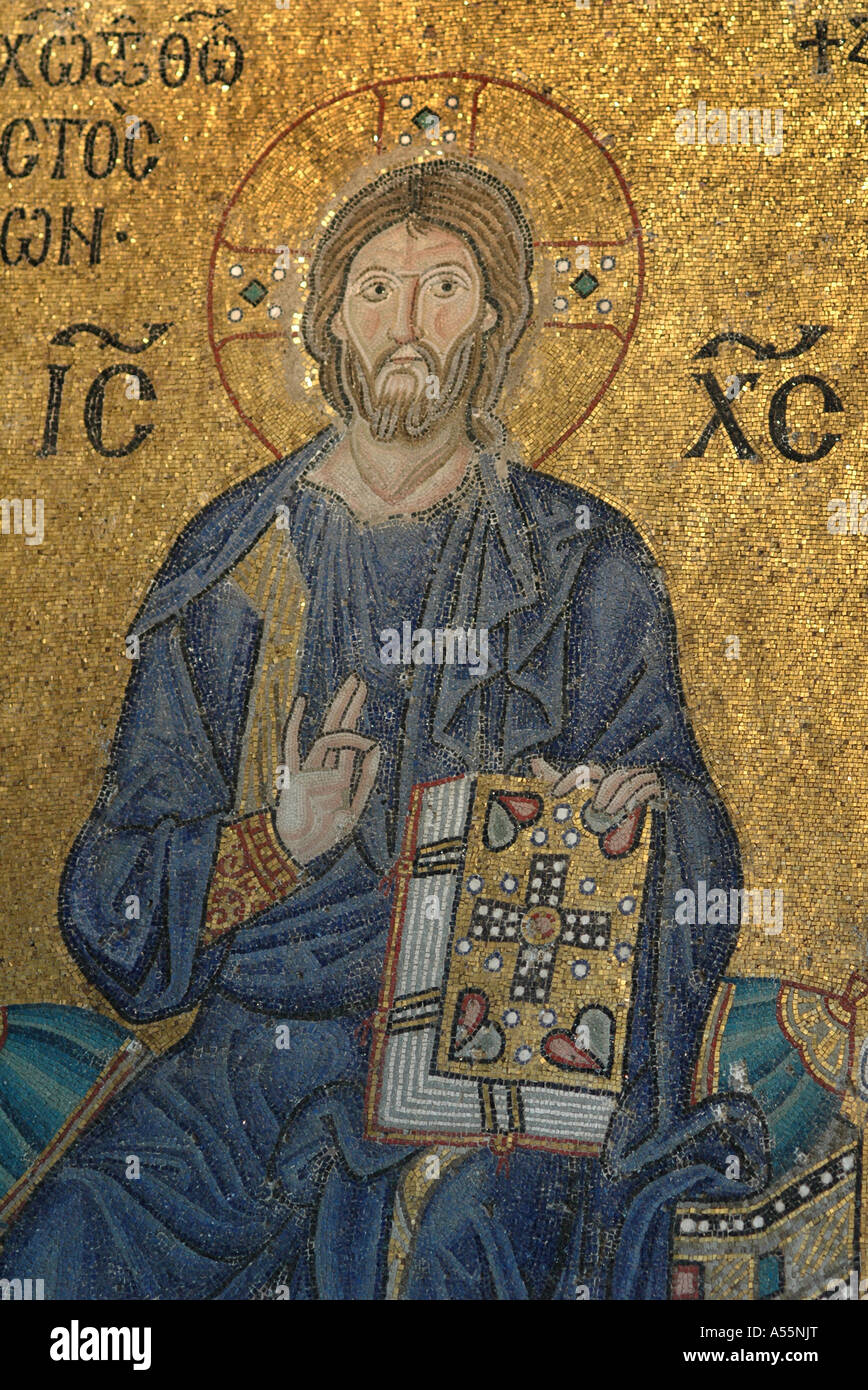 Painet is1593 Türkei Mosaik Christus thront Hagia Sophia Museum byzantinische Kirche geweiht 537 n. Chr. von Kaiser Justinian Stockfoto