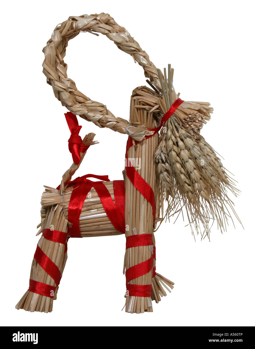 Skandinavischen Julfest Ziege (Julbock). Dieses Bild hat einen Beschneidungspfad. Stockfoto