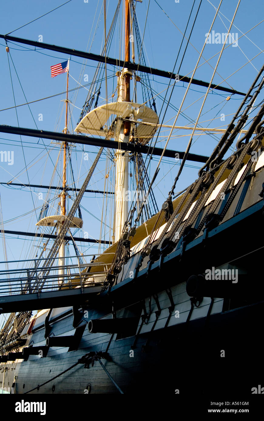 historische Kriegsschiff USS Constitution fixiert und auf dem Display in der Inner Harbor in Baltimore Maryland Stockfoto