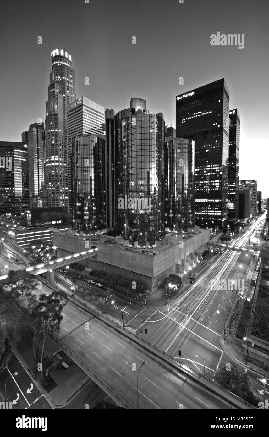 Skyline von Downtown Los Angeles Kalifornien Vereinigte Staaten Stockfoto