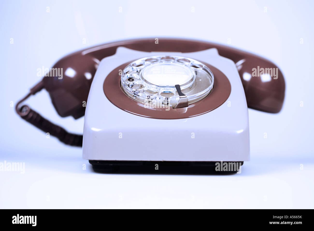 Retro 70er Jahre Telefon Blue Wash Stockfoto