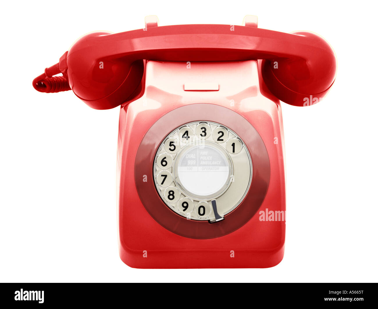 Retro 70er Jahre Telefon rot Stockfoto