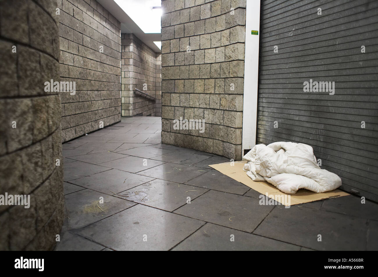 obdachlose Personen Bett in London UK Stockfoto