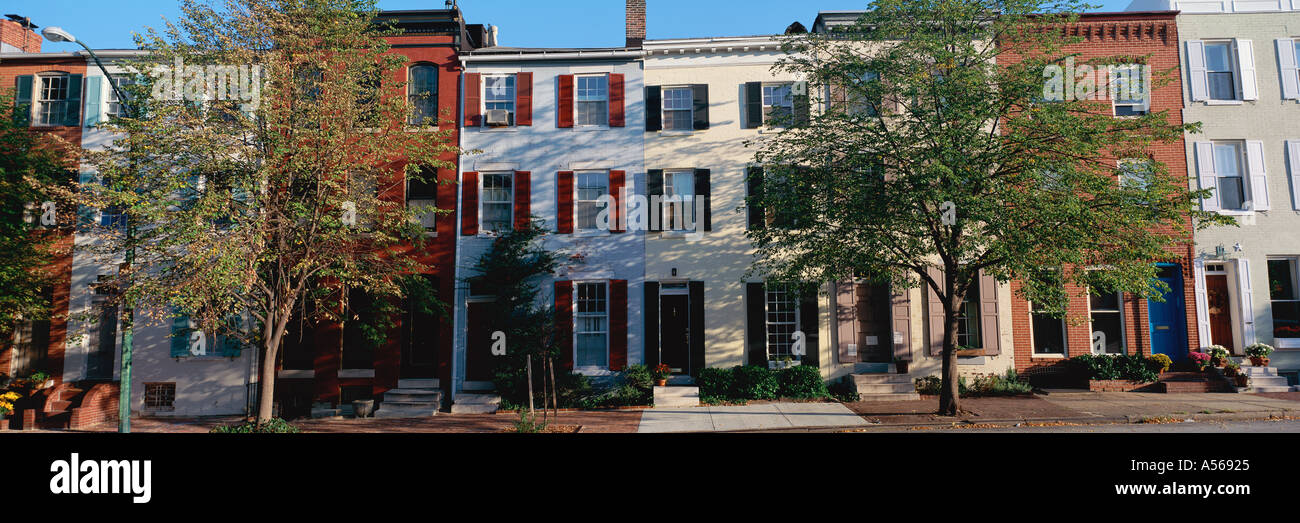 Zeile Häuser Philadelphia Stockfoto