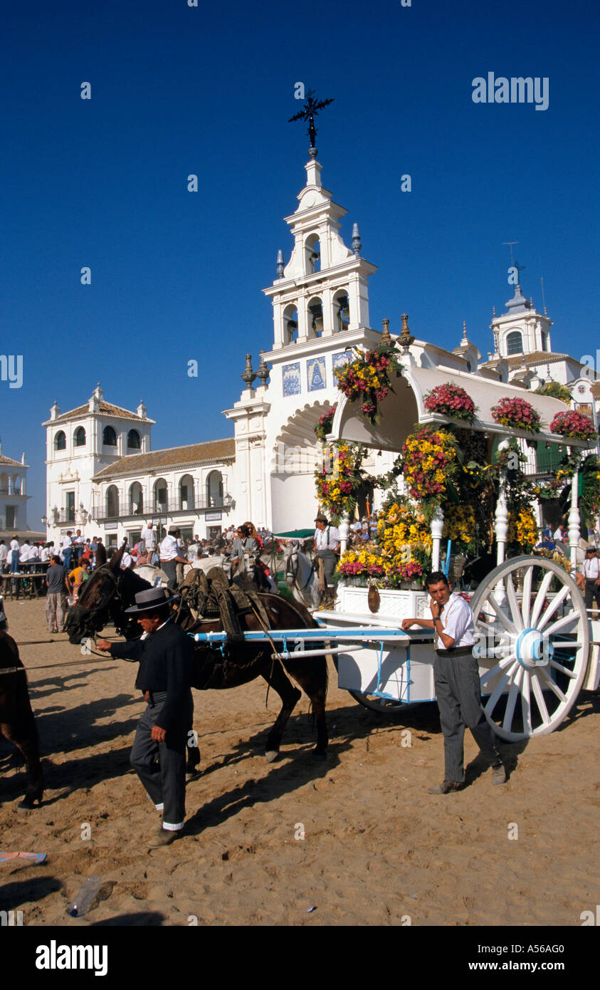 El Rocío Wallfahrt Wallfahrt Fiesta - Costa De La Luz Andalusien Provinz Huelva Spanien Stockfoto