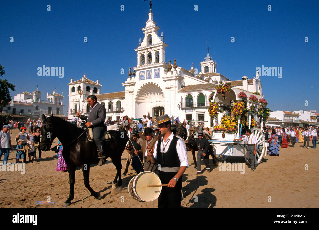 El Rocío Wallfahrt Wallfahrt Fiesta - Costa De La Luz Andalusien Provinz Huelva Spanien Stockfoto