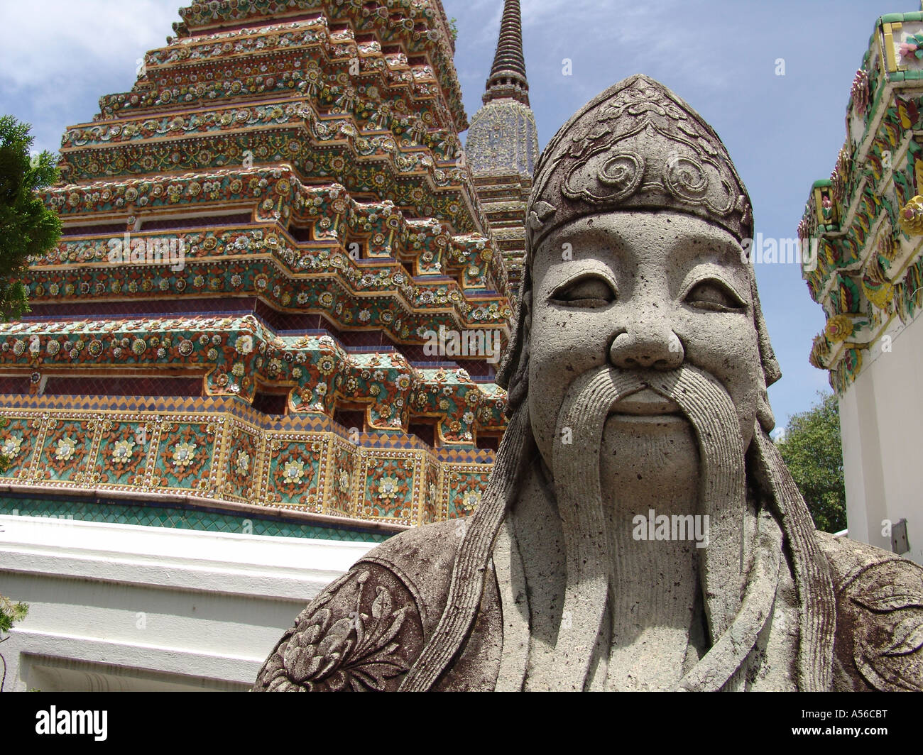 iy8359 Thailand Statue architektonische Detal innen Gründen Königspalast Bangkok Foto 2005 Stockfoto