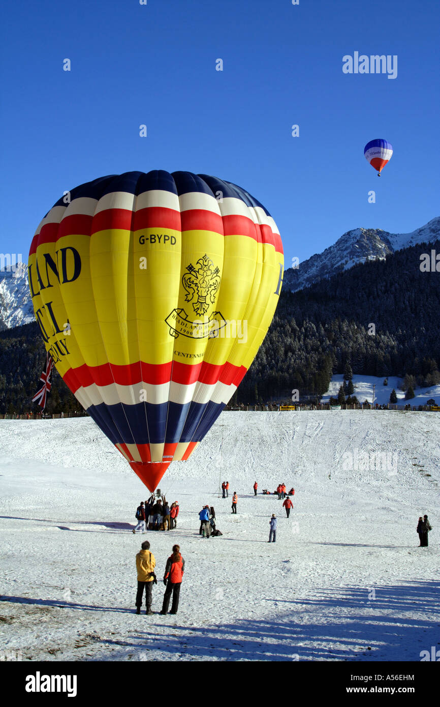 Heißluft-Ballon-Festival in Chateau-d ' Oex, Schweizer Alpen Stockfoto