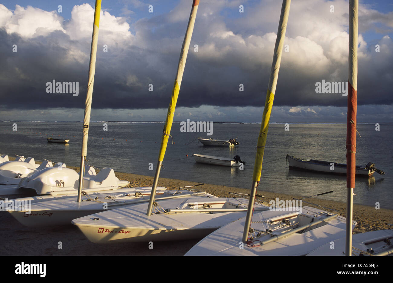 Am Strand, Mauritius Stockfoto