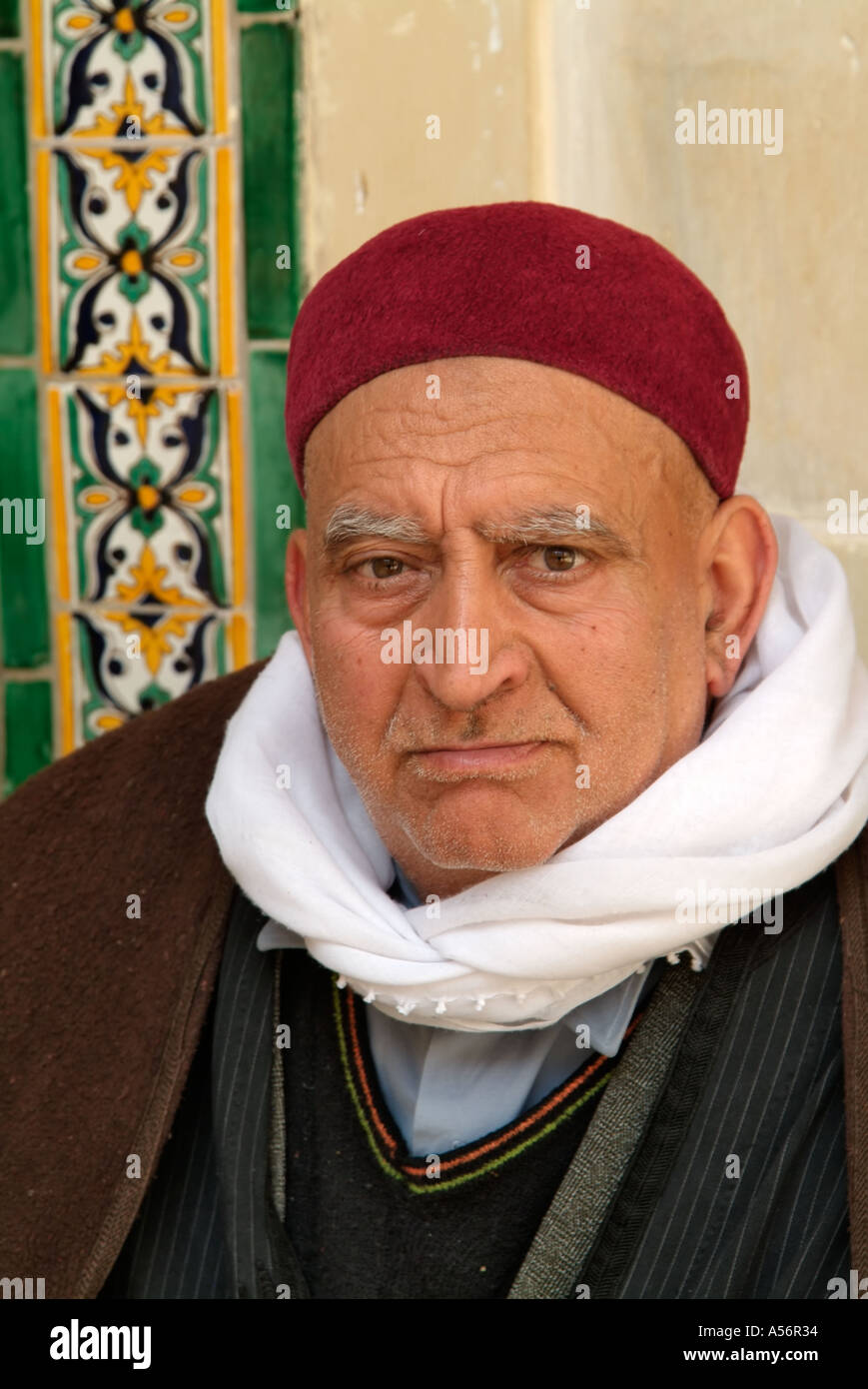 Araber Berber Mann, Kairouan, Tunesien Stockfoto