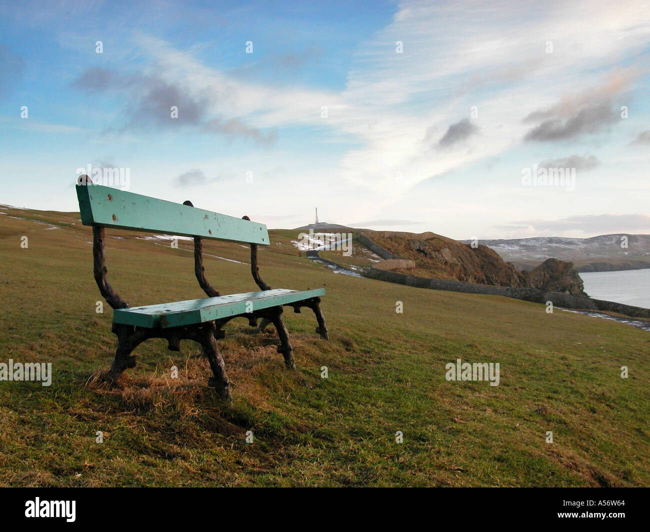 Parkbank Knab Lerwick Shetland Stockfoto