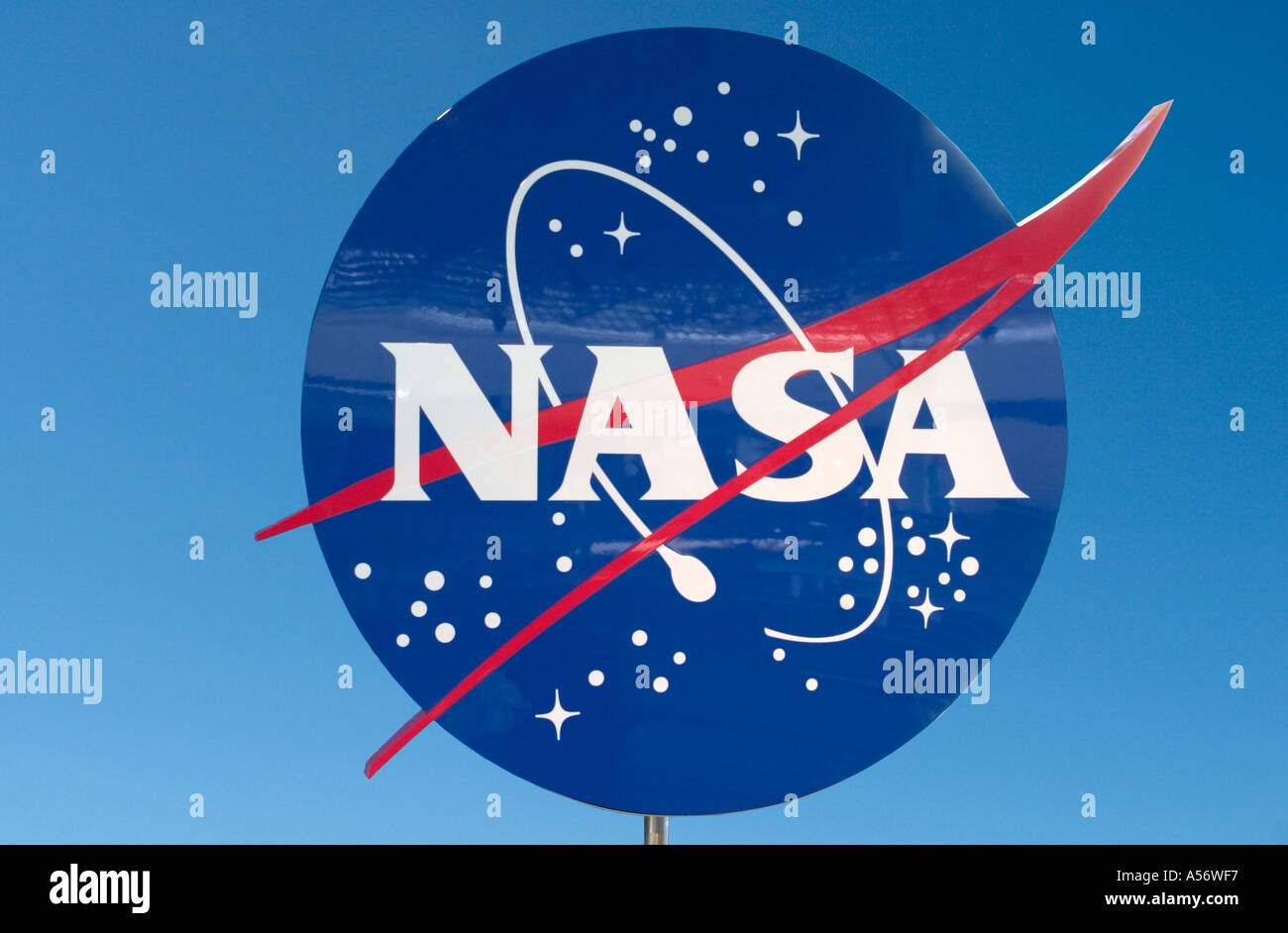 NASA Zeichen, Kennedy Space Center in Cape Canaveral, Florida, USA Stockfoto